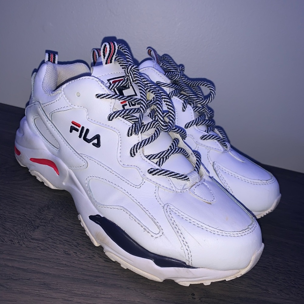 White FILA Disrupter shoes